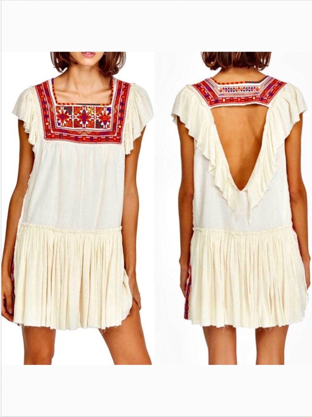 Free People Day Glow Tunic Dress Embroidered (small) - Picture 8 of 8